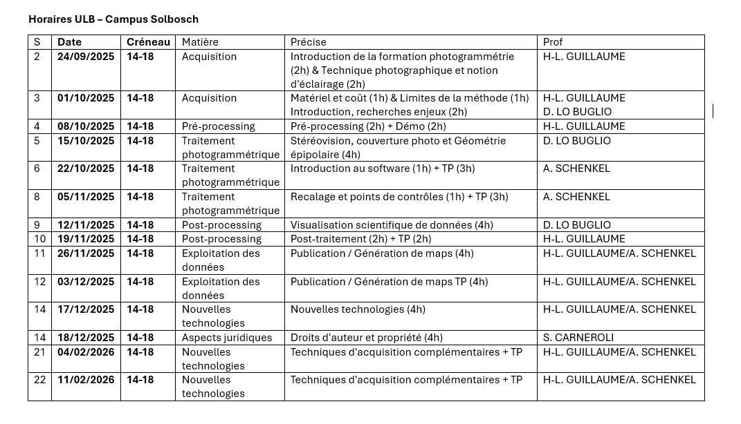 Horaires 2025-2026