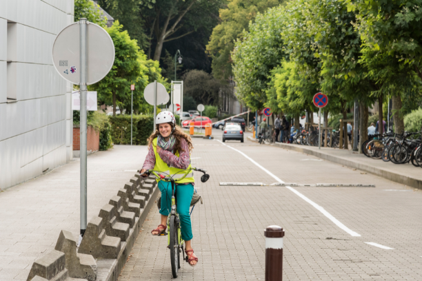 Cycliste à l'ULB