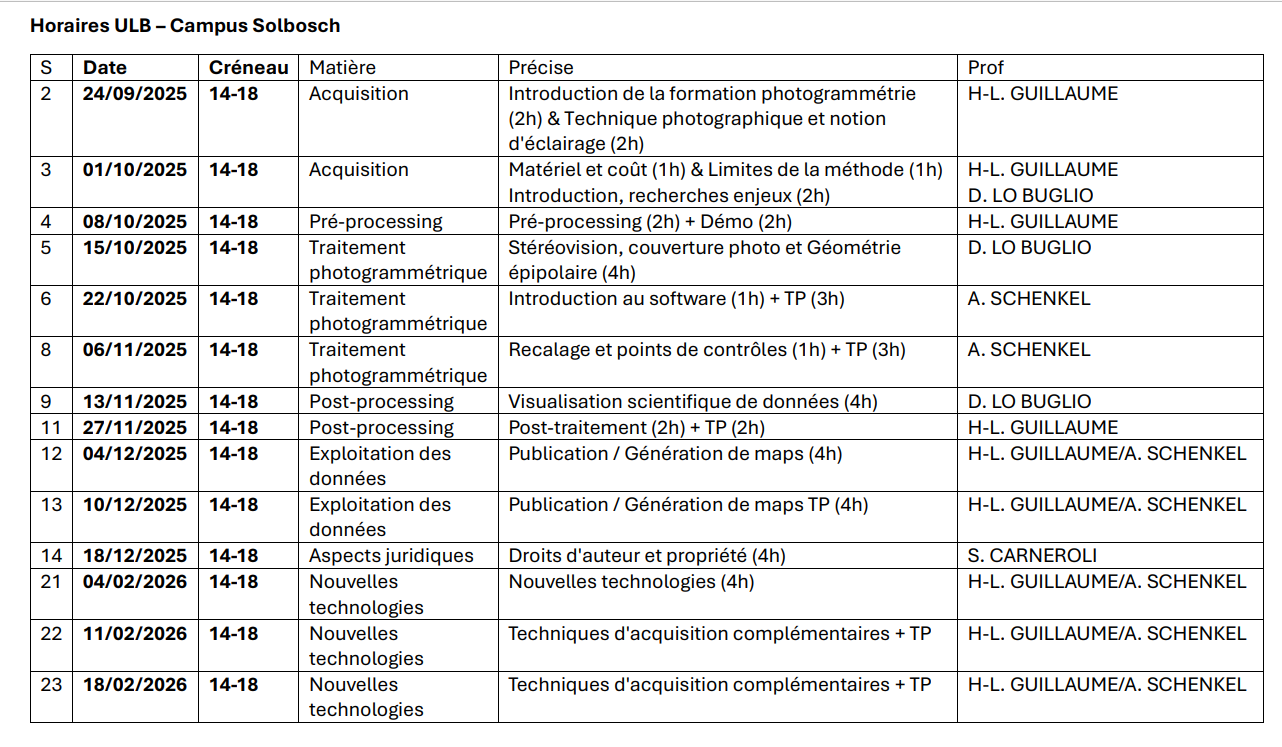 Horaires 2025-2026