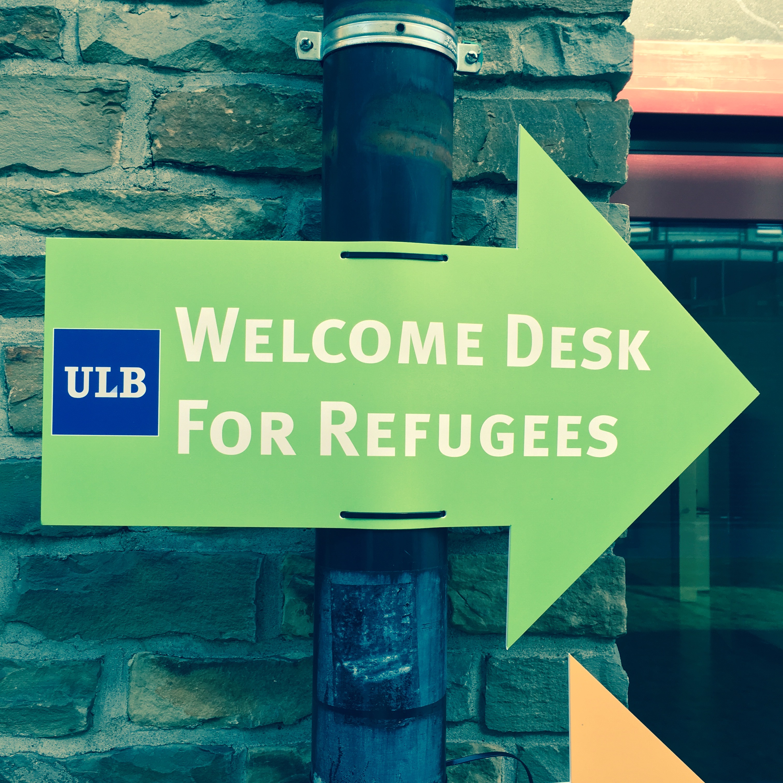 Welcome desk for refugees
