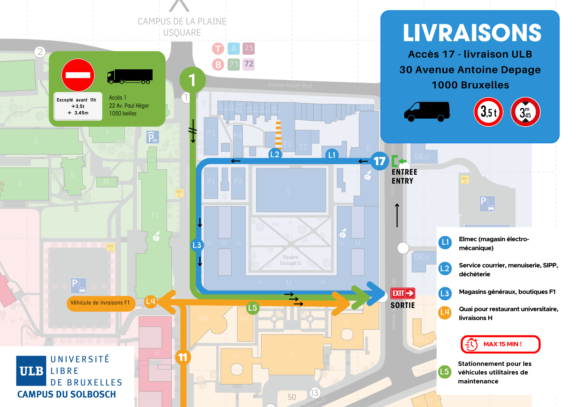 Plan de circulation Solbosch (à partir 19 mai 2025)